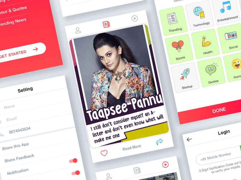 Showoff App Screens by Sunil Kumar on Dribbble
