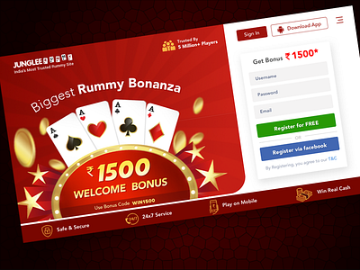 Header Design - Junglee Rummy