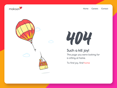 404 - Error Page 404 creative design illustration landing page makaan mock up