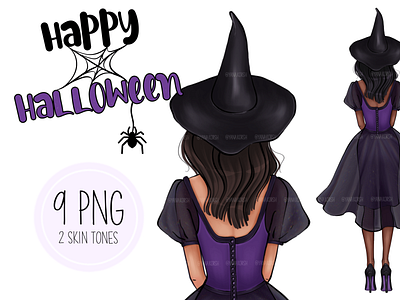 Halloween Witch Clipart, Happy Halloween clipart fashion