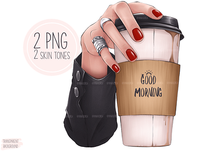 Morning Coffee Clipart, Planner Clipart girly sublimation