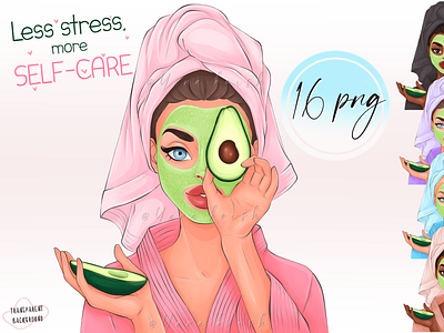 Spa Clipart, Self Care Girly Clipart Png