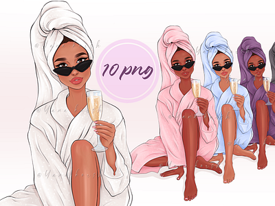 Spa Girl with Champagne, Boss Lady Png boss lady clipart