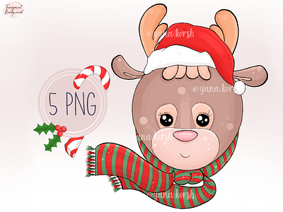 Reindeer Clipart, Christmas Clipart cute clipart