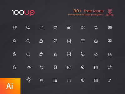 90+ free e-commerce icon set