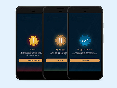 Happy, Unhappy & Pending Transaction android design game ui