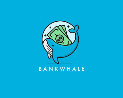 Bankwhale Logo Design animal logo logo logo design whale logo