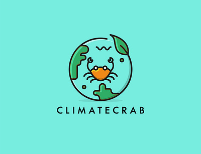 ClimateCrab Logo Design animal logo design crab logo logo logo design