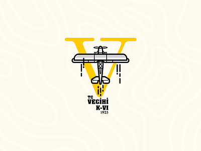Vecihi K-VI Plane airline airoplane airport doodle flat illustration lines plane sky vector