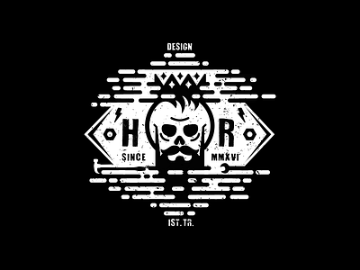 HotRod beard hotrod illustration line logo skull vector