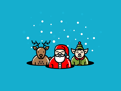 Merry Christmas deer elf icon illustration merry christmas noel santa claus snow vector