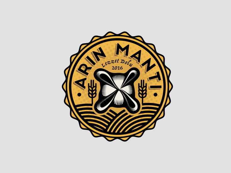 Mantı Logo wheat pasty food illustration icon logo
