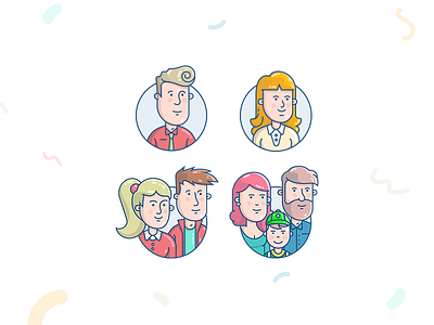 Family family illustration vector app male female couple