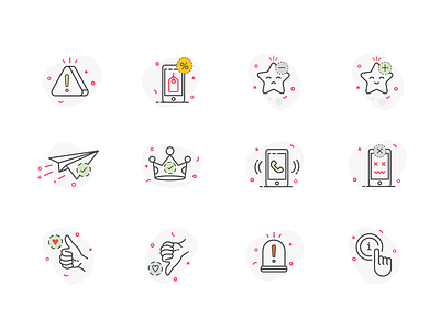 Shopney Mobile Icon add congratulations design discount favorite hand icon iconset illustration info like line line icons message mobile sent star unlike vector warning