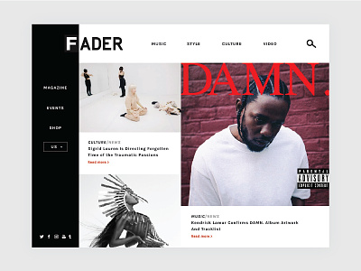 Daily UI Challenge — #003 blog culture daily ui challenge fader landing page music news ui webdesign website