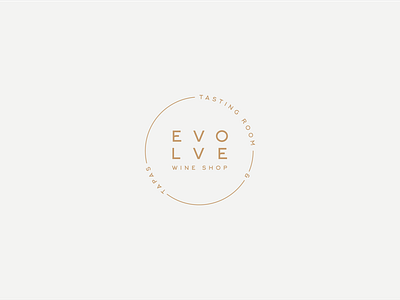 Evolve Wine Shop Badge badge branding graphic design logo logo design minimal minimal branding round logo