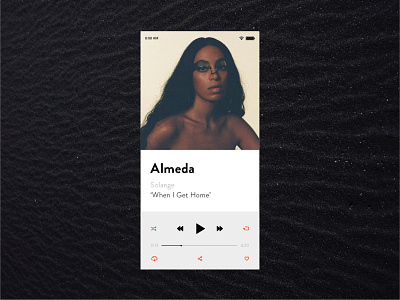 Daily UI Challenge — #009 almeda clean daily ui daily ui 009 daily ui challenge design layout minimal music player solange ui ux vector