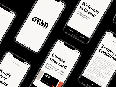 Cream App app black white clean design digital design minimal mobile ui ui