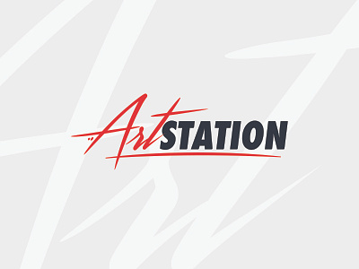 Artstation art color logo mark red station symbol type
