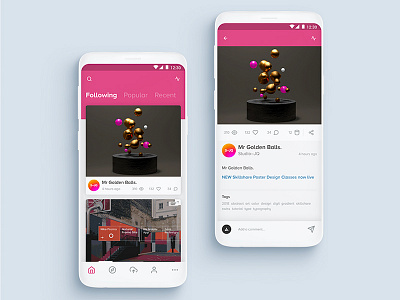 Dribbble App android animation app dashboard dribbble ios showcase ui ux