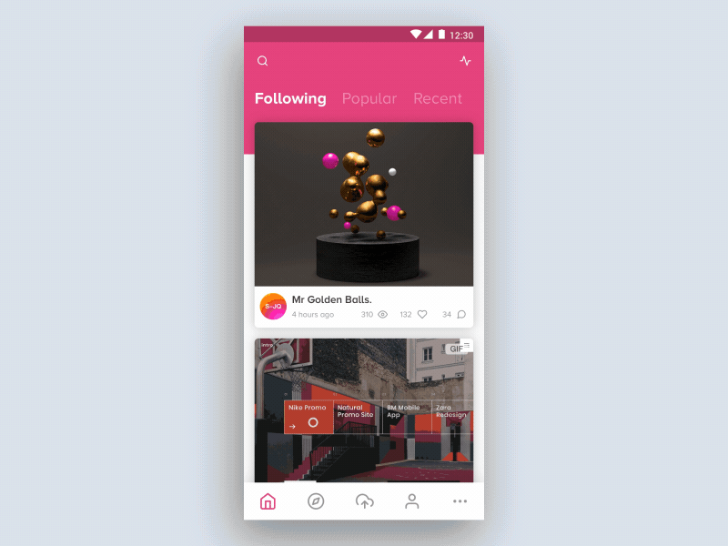 Dribbble App Interactions