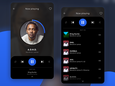 Player app concept design music music player navigation pause play player song track ui ux