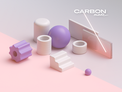 Carbonmade Rendering 3d purple