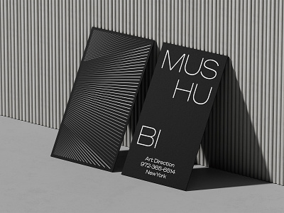 Premium Black business card mockups 3d portfolio print