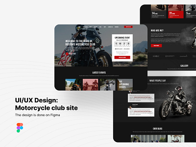 Motorcycle club Site: Home Page - UI/UX Design home page landing page motorcycle ui design