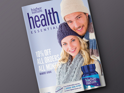 Higher Nature Health Essentials Cover brochure design masthead design