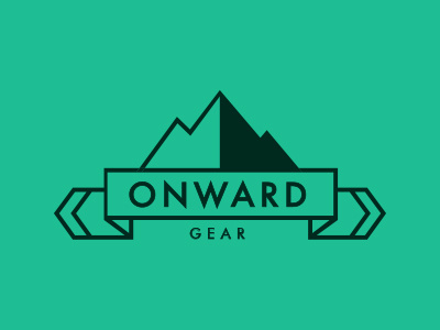 Onward Gear Logo branding clean futura identity logo minimal mountain outdoors