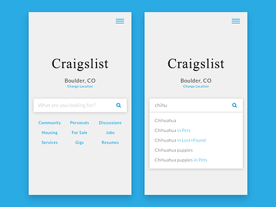 Craigslist Redesign - Mobile craigslist mobile responsive search