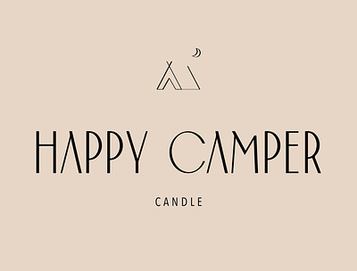 Happy Camper Candle - Logo brand brand design camper candle candle branding logo outdoors tent