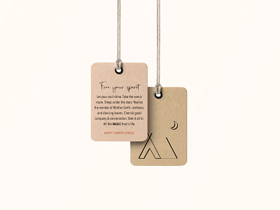 Happy Camper Candle - Hangtags brand design branding candle candle label hangtag illustration packaging tag tag design