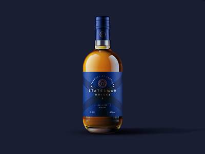 Statesman Whisky - Bottle Design (Label & Neck) branding design graphic design icon logo logo design minimal packaging design spirit branding