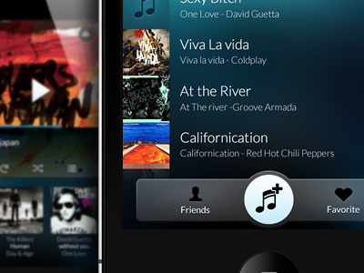 Music App Nav bar blue cover ios iphone music note player playlist
