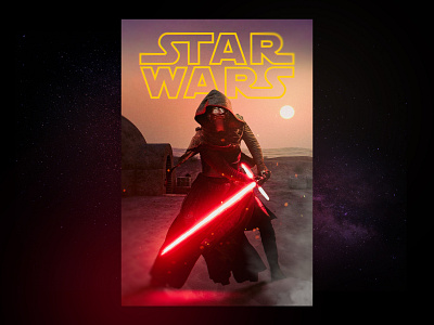 Kylo Ren Poster compositing design graphic design illustration lightsaber photoshop star star wars wars