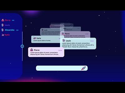 Chat-Lagtika chat infinite interactif design perspective sci fi space star ui ux