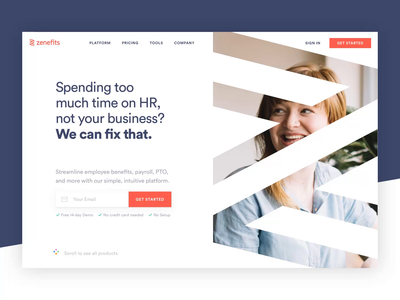 Zenefits Homepage animation enterprise saas web web design webdesign website website concept website design