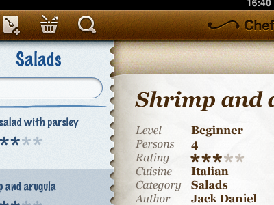iPad UI for cookbook ipad ui interface icons softfacade