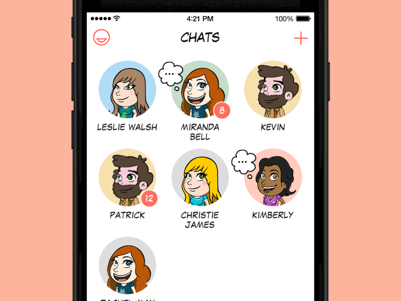 Strip Messenger UI animation app apple interface ios iphone ui ux