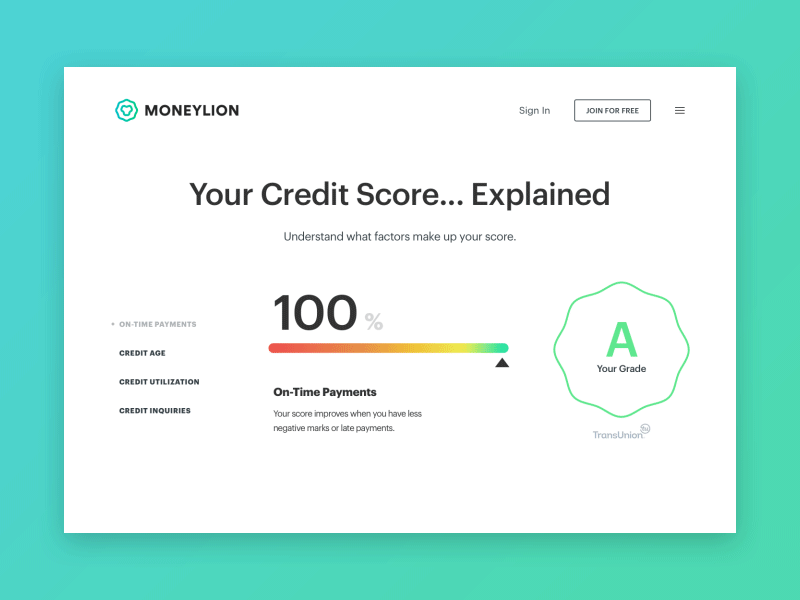 MoneyLion Credit Score animation fintech icon icons interactive web