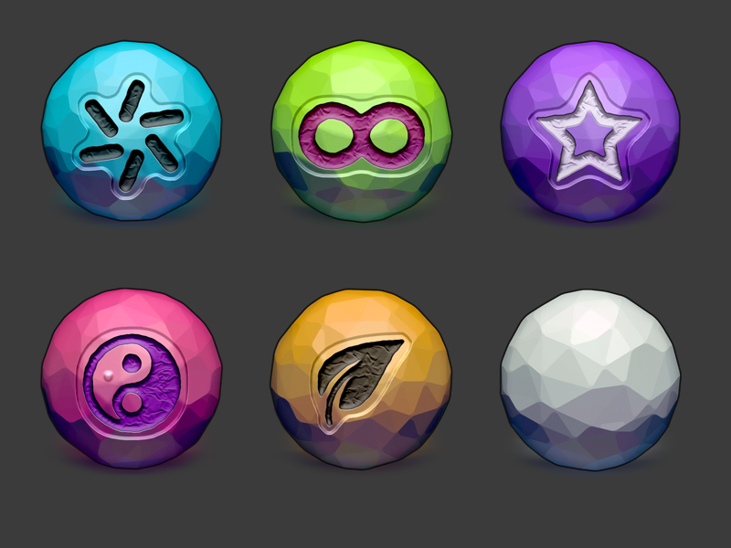 New tutorial. Game Design icon. Gem handpaint.