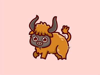 yak animal chibi cute design drawing illustration logo mascot vector yak