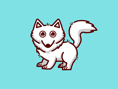 arctic fox animal chibi cute design drawing fox graphic design illustration logo mascot vector