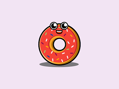 donnut chibi cuute donnut food illustration logo mascot vector