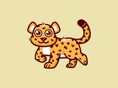 amur leopard animal cute illustration leopard logo mascot vector