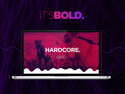 Hardcore agency blue fullscreen header neon pink purple strong website