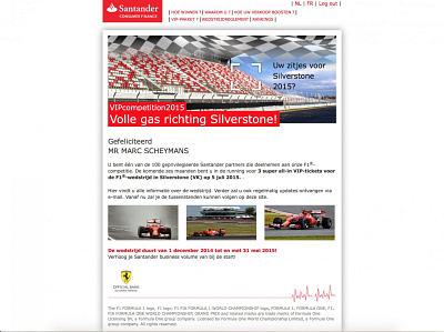 Santander web page