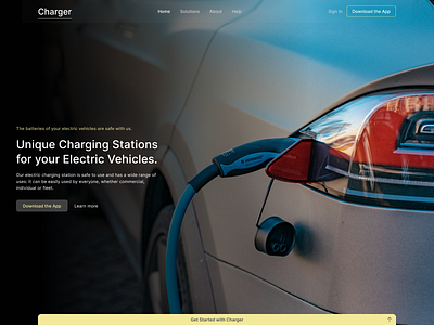 Electric Vehicle Charging Landing Page app ui ux